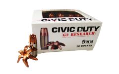 G2 Research Inc Civic Duty 9mm Hollow Point, 100 Grain (20 Rounds) - CIVIC 9MM