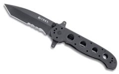 Columbia River M16 Manual Folding Knife, 3.875" Tanto 8Cr14Mov Combo Blade (Black G10 Handle) - M16-14SFG