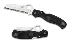 Spyderco Atlantic Salt Manual Folding Knife, 3.69" Sheepsfoot Blade (Black Handle) - C89SBK