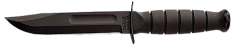 Ka-Bar Knives Short Fixed Knife, 5.25" Clip-point 1093 Cro-Van Plain Blade (Synthetic Rubber Black Handle) - 1256