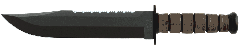 Ka-Bar Knives Big Brother Fixed Knife, 9.38" Clip-point 1095 Cro-Van Top Serrated/Bottom Plain Blade (Leather Handle) - 2217