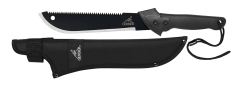 Gerber 000759 Gator Machete Jr 10.75" Carbon Steel Blade Blk Gator Syn Rubber Gr