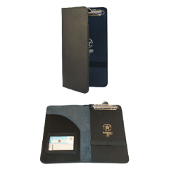 Boston Leather Citation Book w/ Pocket & ID with Clip in Black - 5882-1