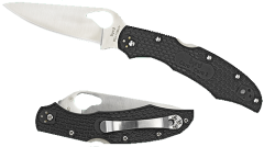 Spyderco PY03PBK2 By03 Byrd Cara Cara Folder 8Cr13MoV SS Drop Point Blade Blk SS