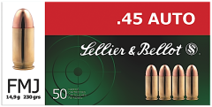 Magtech Ammunition .45 ACP Full Metal Jacket, 230 Grain (50 Rounds) - SB45A