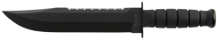 Ka-Bar Knives Big Brother Fixed Knife, 9.38" Clip-point 1095 Cro-Van Top Serrated/Bottom Plain Blade (Synthetic Rubber Black Handle) - 2211
