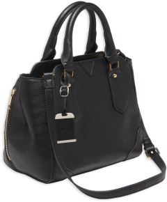 Bulldog Case Company Satchel Purse Slashproof Shoulder Strap Handbag in Black Leather - BDP020