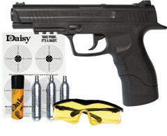 Daisy 5415 Powerline 415 Air Pistol Kit SA CO2 Powered .177 BB 21rd Syn Stk Blk