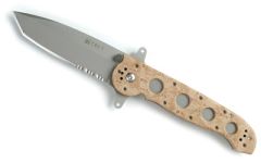 Columbia River M16 Manual Folding Knife, 3.875" Tanto Aus 4/Bead Blast Combo Blade (Desert Camo Zytel Handle) - M16-14ZSF