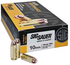 Sig Sauer 10mm Full Metal Jacket, 180 Grain (50 Rounds) - E10MB1-50
