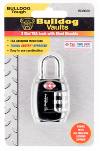 Bulldog BD8020 TSA Lock Shackle Comination Black