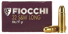 Fiocchi Ammunition .32 S&W Long Full Metal Jacket, 97 Grain (50 Rounds) - 32SWLA
